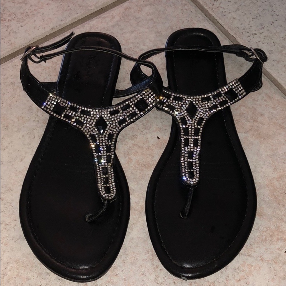 Black and rhinestone shoes